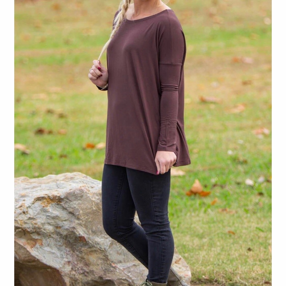 ⭐️ NWT Long-Sleeve Piko Top in Brown